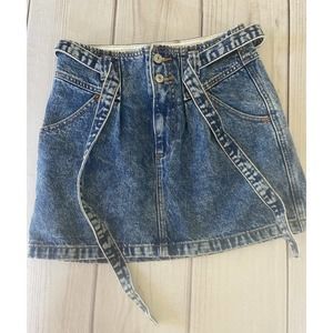 Abercrombie & Fitch Denim Natural Rise Skirt w/ Tie 100 % Cotton Size 4